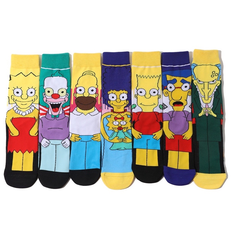 Vớ Thoáng Khí Họa Tiết Hoạt Hình Simpson Dễ Thương Thời Trang
