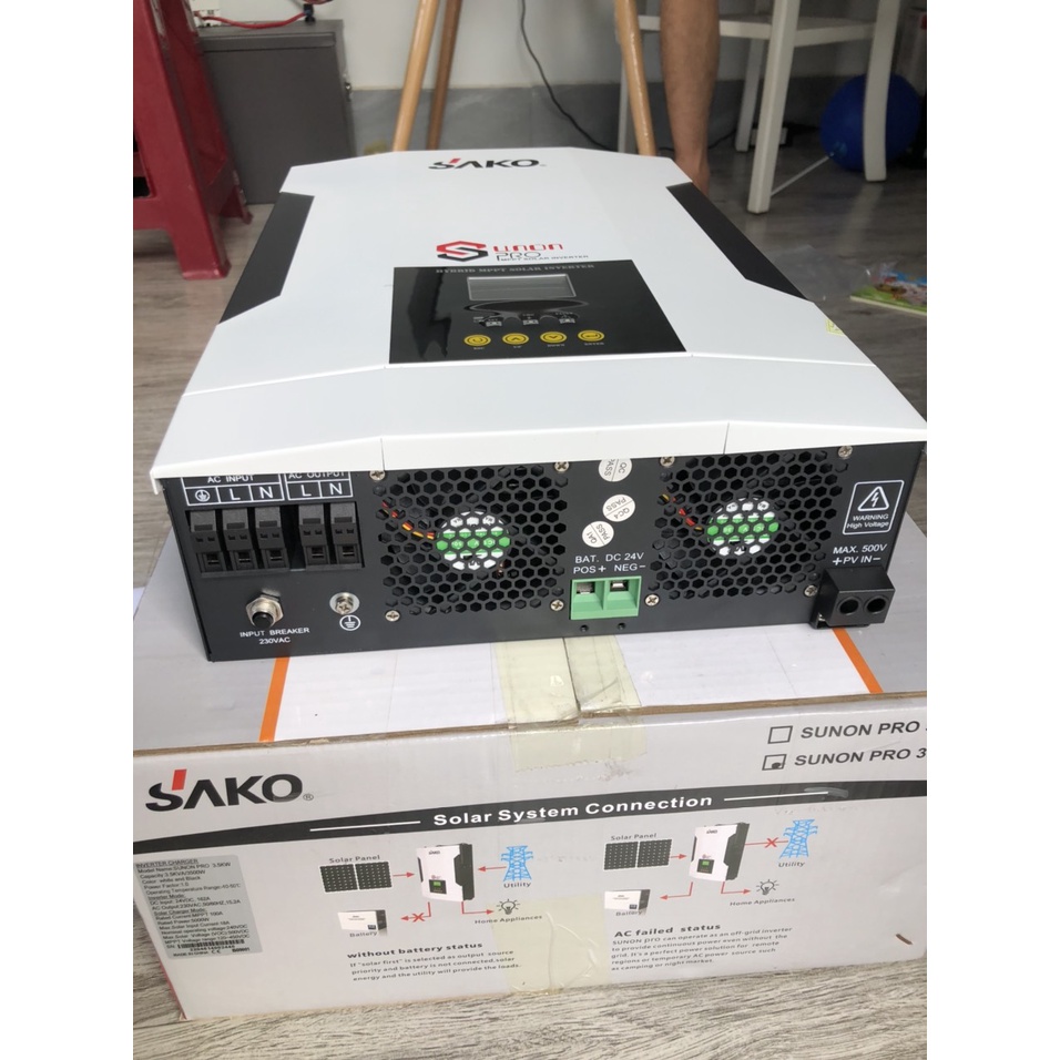 Biến tần offgrid nối lưới 3,5KW - 24VDC SAKO SUNON PRO 3,5KW ; max PV 5000wp 450VDC