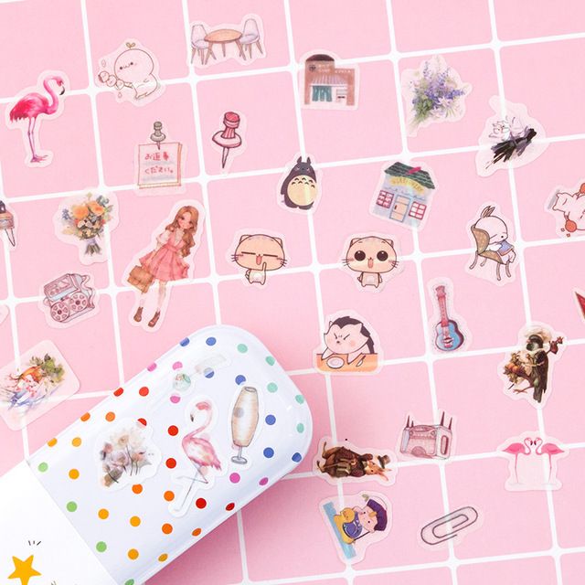 Set 32 sticker dán washi trang trí