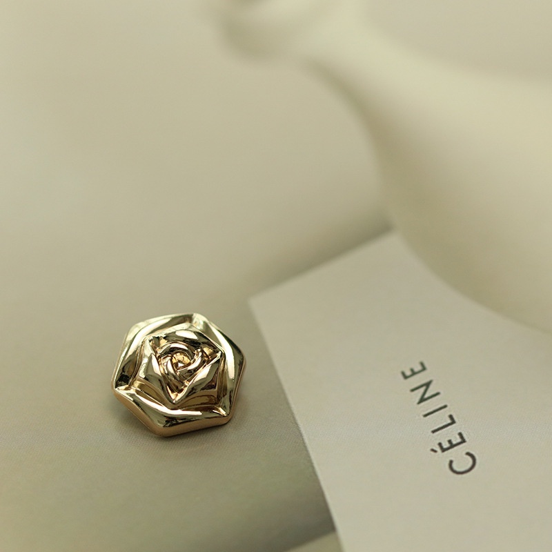 Set 10 Nút Áo Khoác Hình Hoa Hồng Bằng Kim Loại Dành Cho Nữ