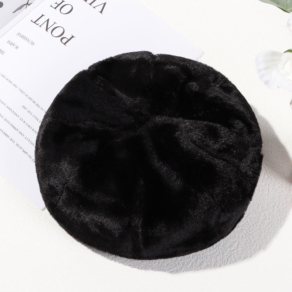 EUTUS Mũ Beret Lông Giả Kiểu Họa Sĩ Sang Trọng Cho Nữ