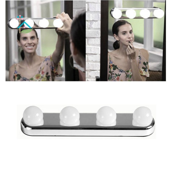 NU 4 Bulb LED Makeup Mirror Light Suction Cup Installation Dressing Table Vanity Light Wall Lamp .vn