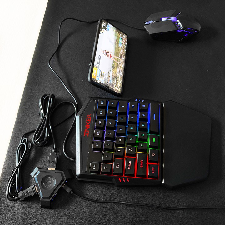 Combo bộ chuyển đổi BSP P5 bàn phím chuột INKER chơi PUBG Mobile, COD