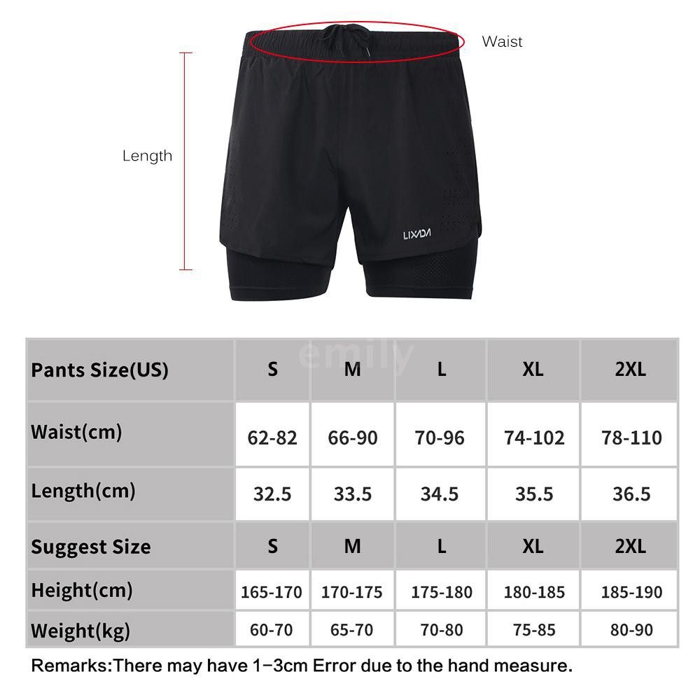 Quần short thể thao 2 trong 1 thoáng khí nhanh khô