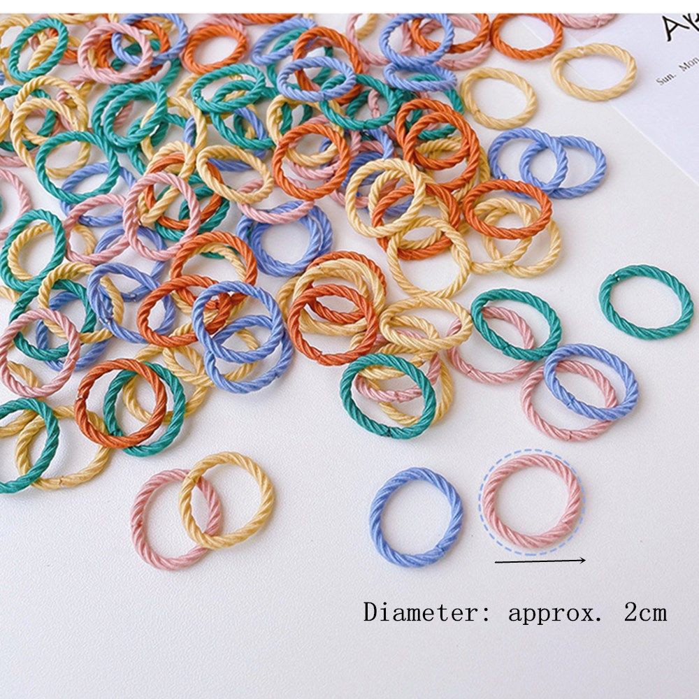 Set 100 dây thun buộc tóc nhiều màu sắc dành cho bé gái