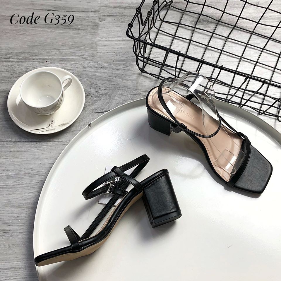 Sandal gót vuông 6p quai mảnh Today Style da mềm G359