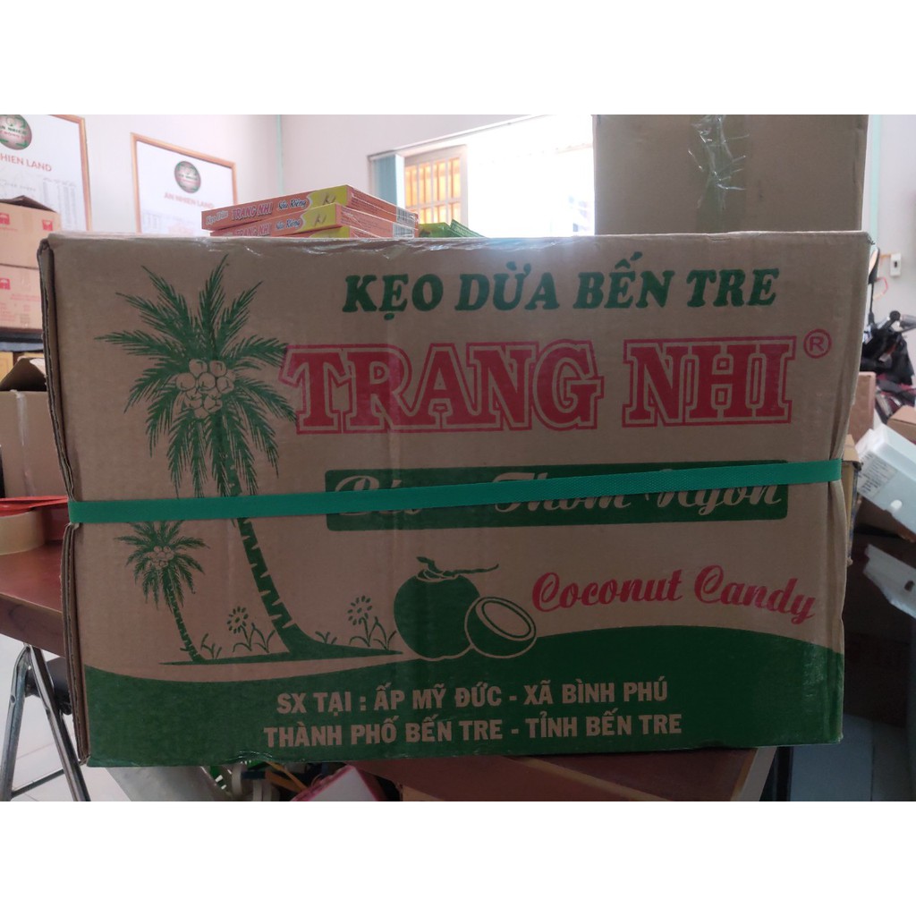Sỉ Thùng 30 Hộp 320g Kẹo Dừa Lá Dứa Đặc Sản Bến Tre