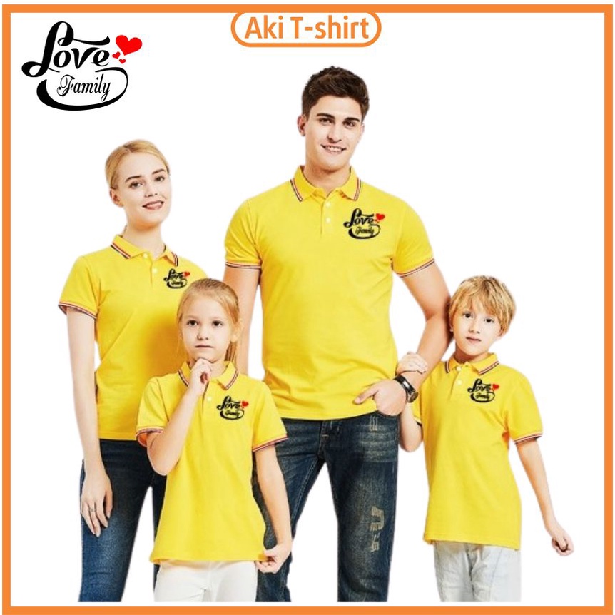 Áo Polo gia đình cổ trụ chất lượng đẹp 3/4/5 người loại cổ bẻ phông rộng thoáng mát AKI T-SHIRT GDPL04