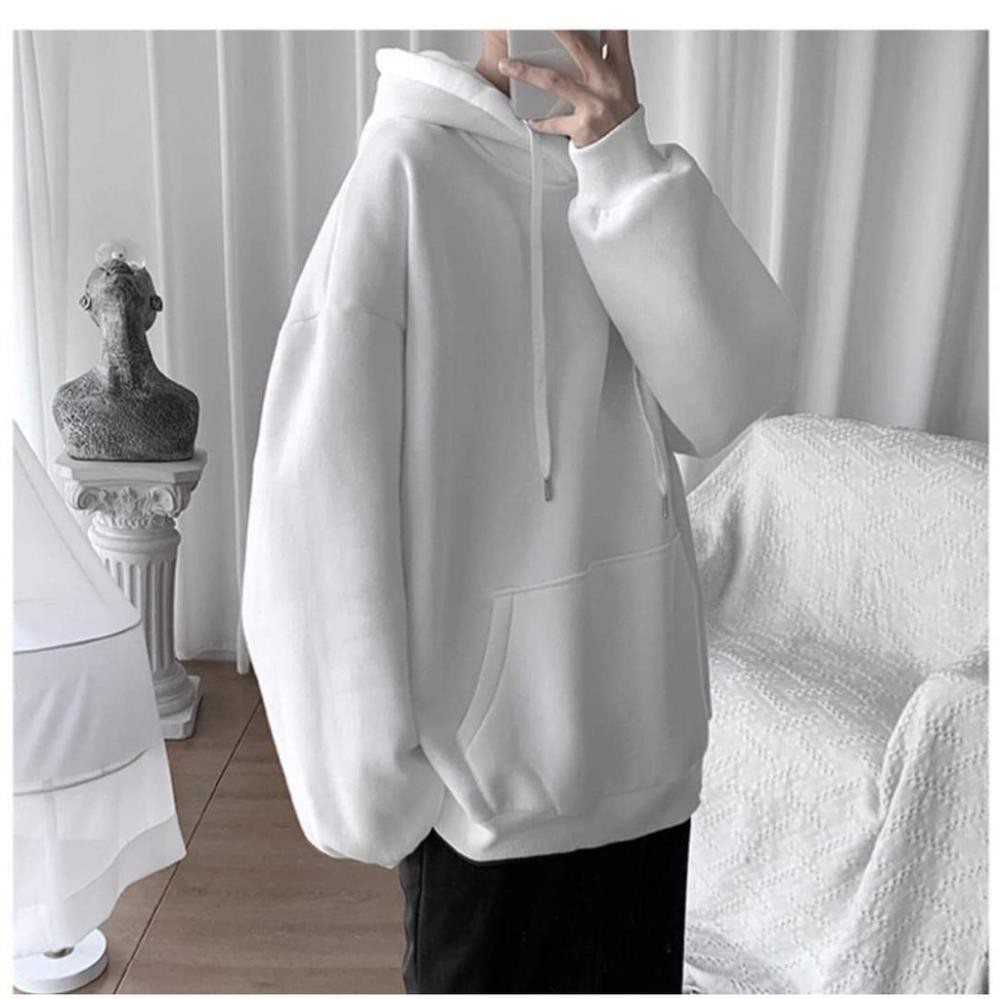 Áo Hoodie Trơn Nam Nữ Mặc Cặp Dáng Rộng Loại Đẹp Màu Đen Trắng HD101