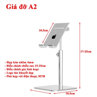 Giá đỡ điện thoại hợp kim nhôm cho iphone, ipad