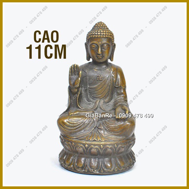 Tượng Đồng Đúc Giả Cổ Phật Thích Ca Tiếp Dẫn – Cao 11cm -  6939