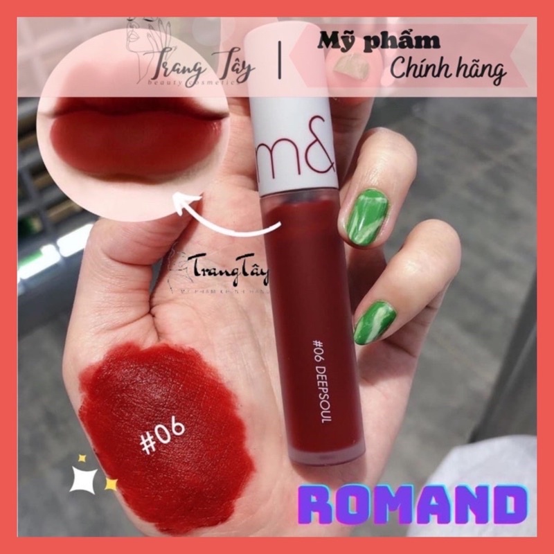 Son Kem ROMAND Zero Velvet Tint 06- đỏ nâu