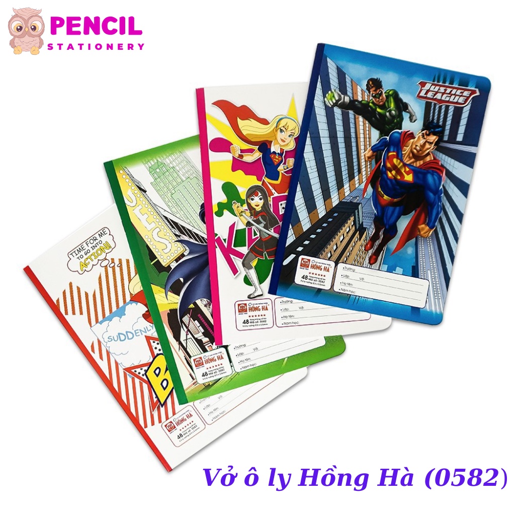 Vở 4 Ô Ly 48 Trang Hồng Hà School Bạn Nhỏ, Tập Vở Viết Học Sinh Cho Bé Giấy Dày Đẹp Hàng Sẵn
