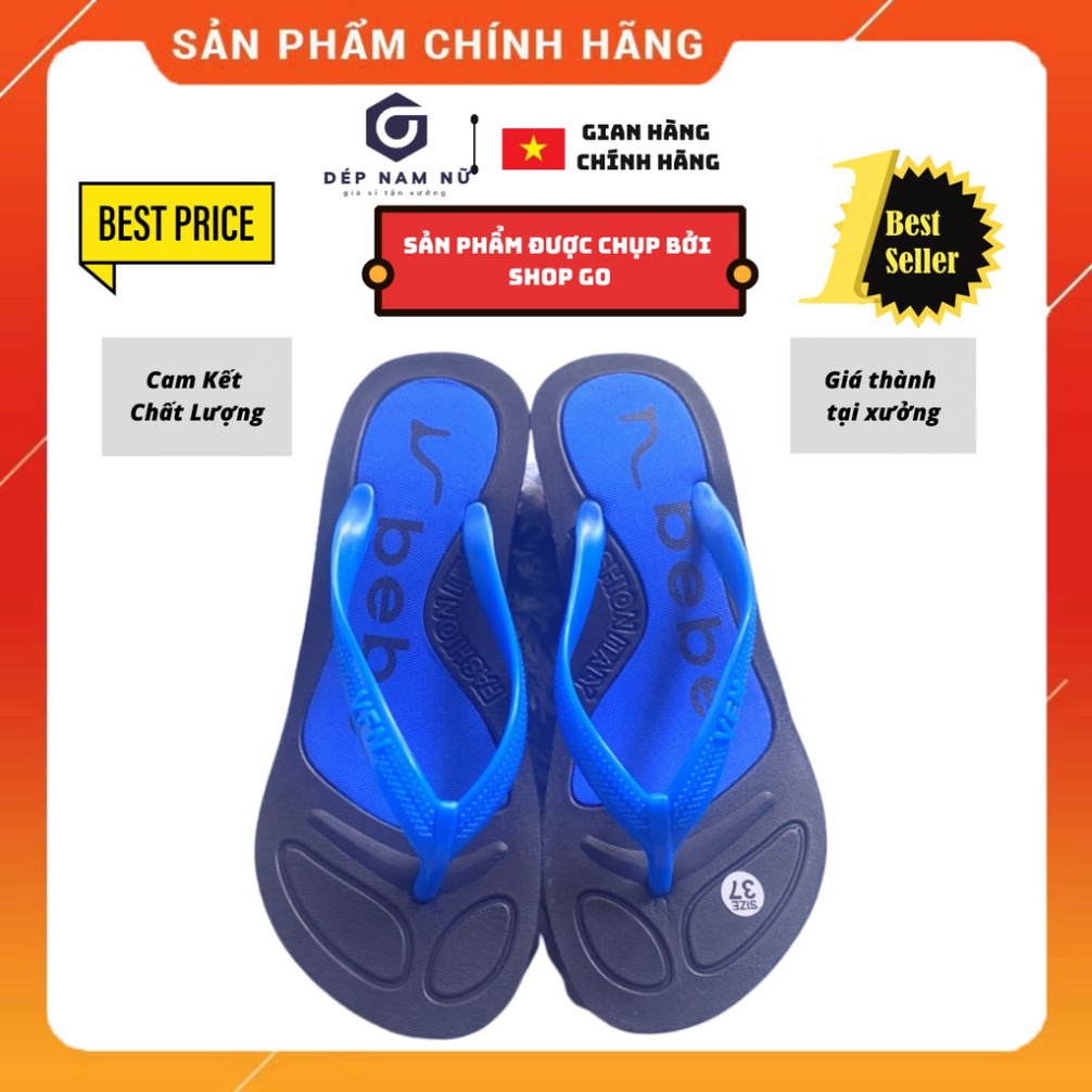 Dép kẹp nữ đế cao gót 5cm chất liệu xốp nhẹ mềm êm chân Thời Trang Cao Cấp BeBe