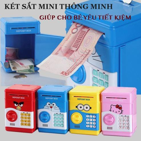 Đồ chơi két sắt mini thông minh cho bé tiết kiệm dùng pin tự động cuốn ti.ền có mật khẩu 9983 -Baby Home Store