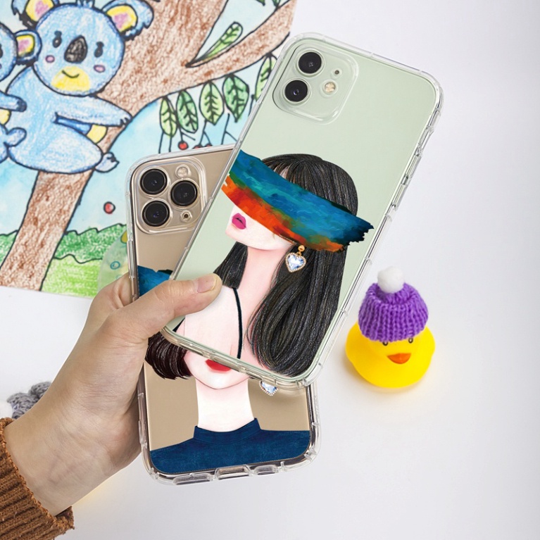 Ốp lưng iphone 6, 6s plus, 7 8 Plus, X, XS, XR, XSMAX, 11, 12, 13 PROMAX TRONG SUỐT CÔ GÁI CÁ TÍNH PKVN