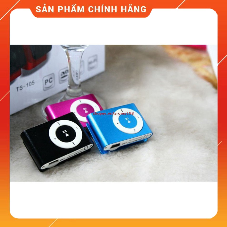 Máy Nghe Nhạc MP3 Mini Vỏ Nhôm Tặng Kèm Tai Nghe