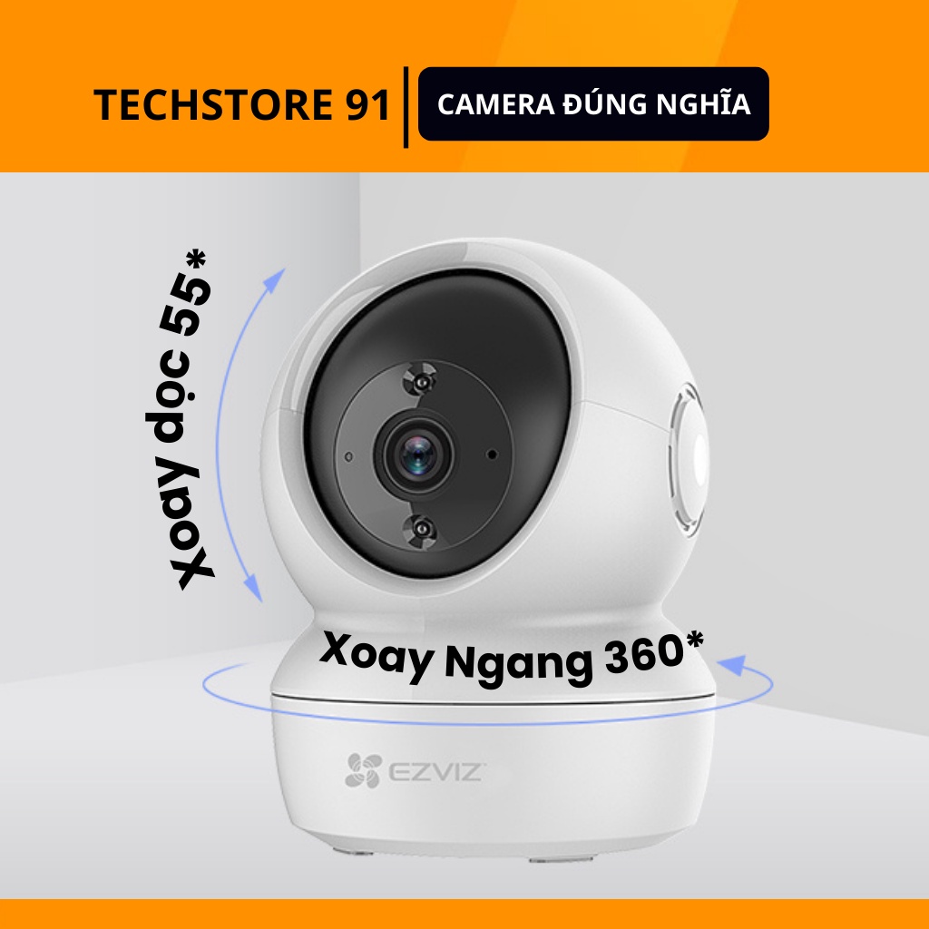 Camera wifi ezviz C6N 4Mb cảnh báo về điện thoại , độ phân giải 2k ,có loa mic đàm thoại 2 chiều TECHSTORE91