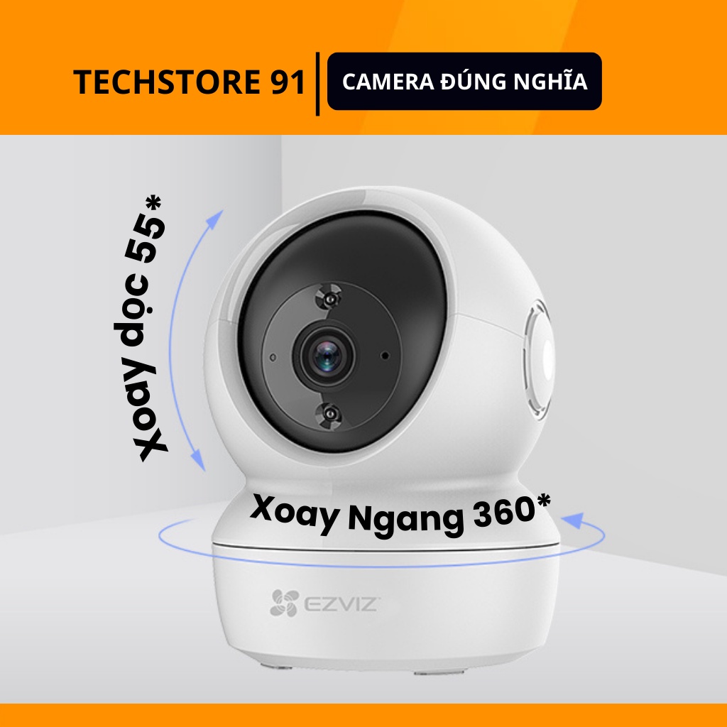 Camera wifi ezviz C6N cảnh báo về điện thoại, loa mic đàm thoại 2 chiều TECHSTORE 91