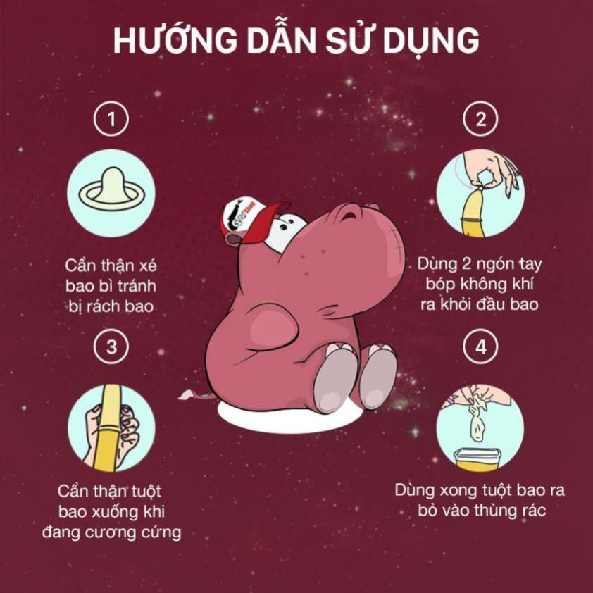 [CHÍNH HÃNG] Hộp 3 Bao Cao Su FEEL 4 IN 1 Gân Gai, Hương Dâu, Kéo Dài Thời Gian Quan Hệ