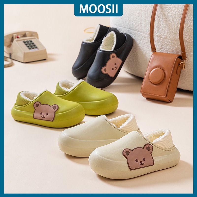 Tikp Dép Bông Nữ Giữ Ấm Chống Trượt Không Thấm Nước 3 Màu Size 36-45