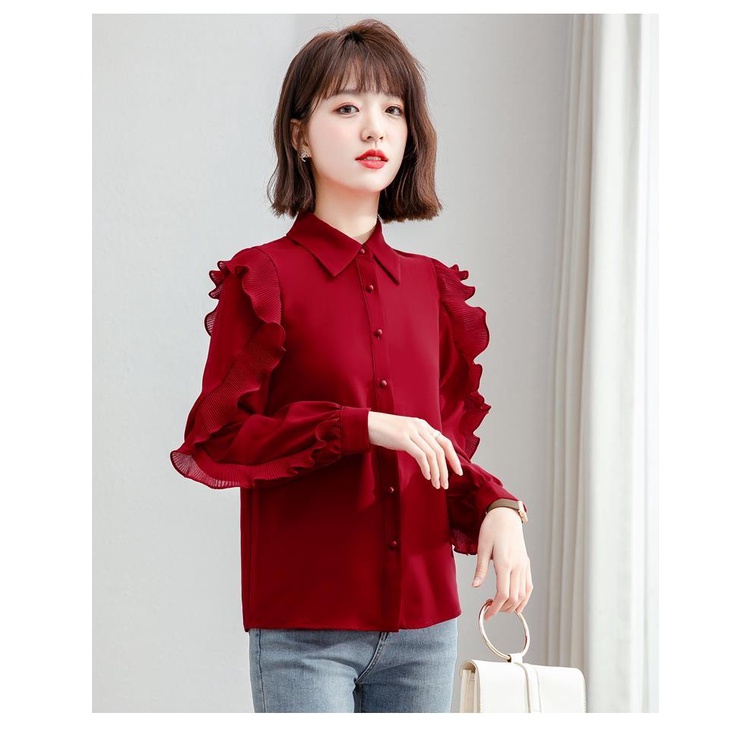 Áo Sơ Mi Voan Dài Tay Thời Trang Dành Cho Nữ