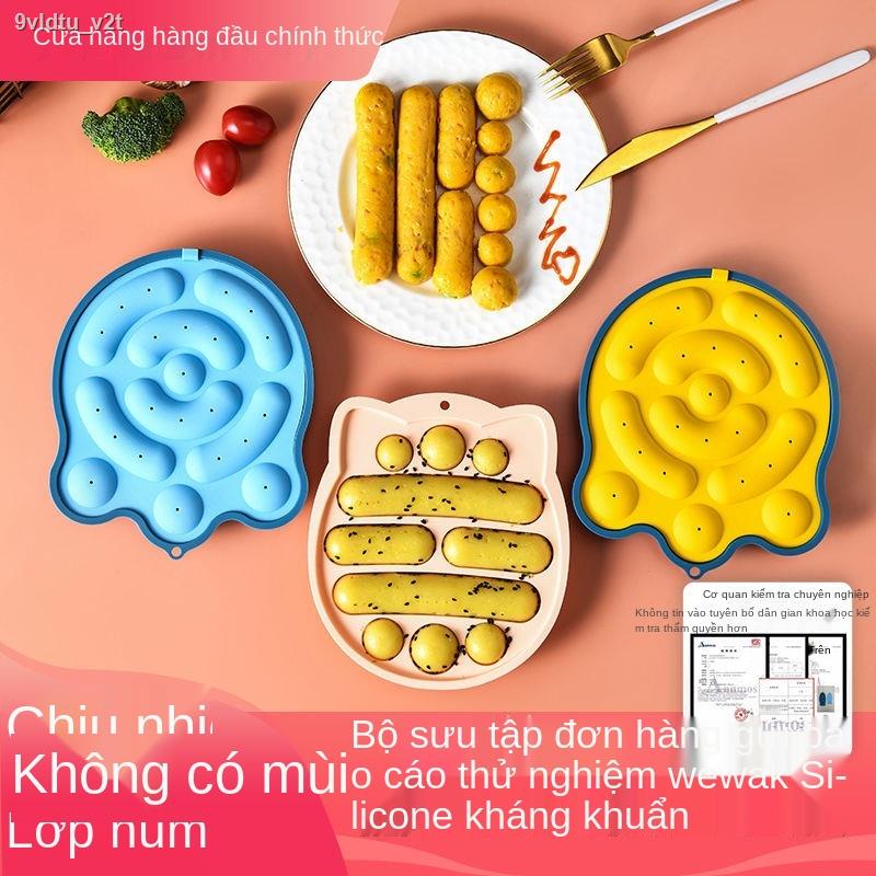 【2021】Khuôn xúc xích thức ăn bổ sung cho trẻ em có thể hấp nhiệt độ cao bánh giăm bông ruột máy xay silicone bé