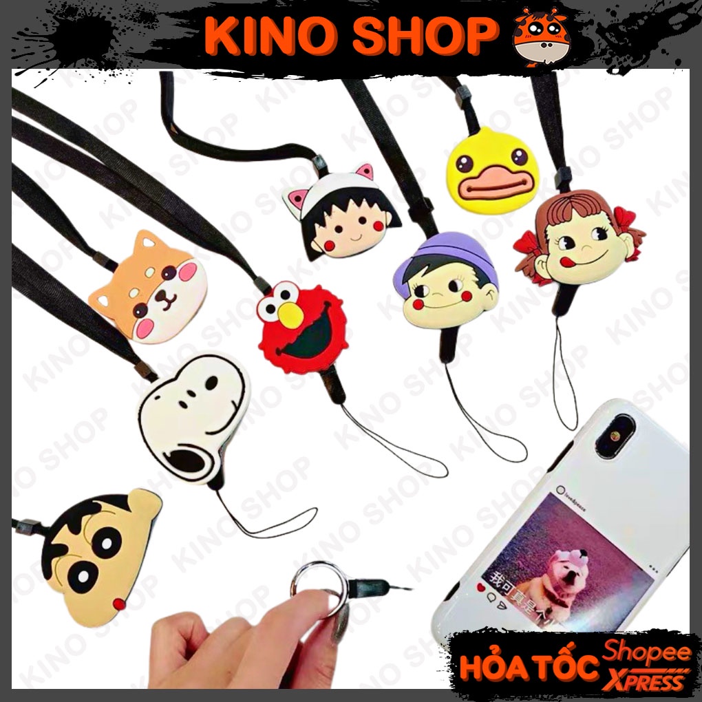 Dây đeo điện thoại silicon hình thú dễ thương có thể tháo rời KinoShop