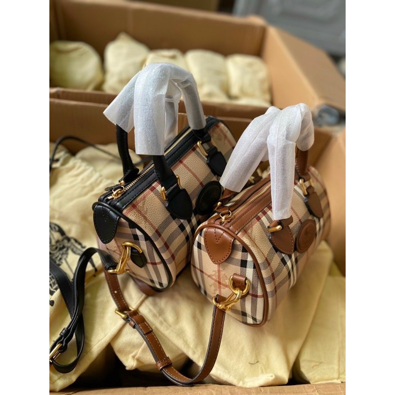 Túi trống mini B.b.ri caro phối nâu