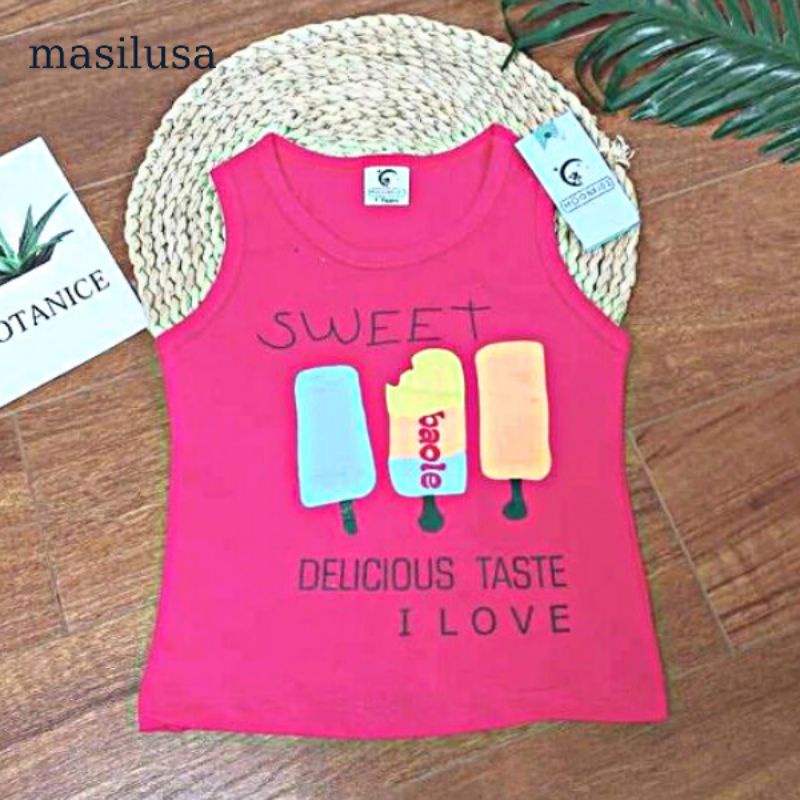 Áo Thun Ba Lỗ Cotton Hở Nách Cho Bé Gái, Dễ Chịu, Thoáng Mát Mùa Hè