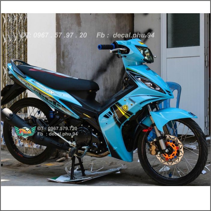Tem Exciter 135 Xanh ngọc , phối đen (V)