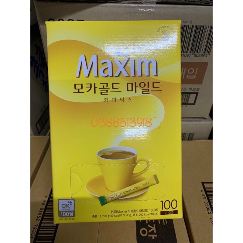 CÀ PHÊ MAXIM GOLD MOCHA HÀN QUỐC 100 GÓI*12GR