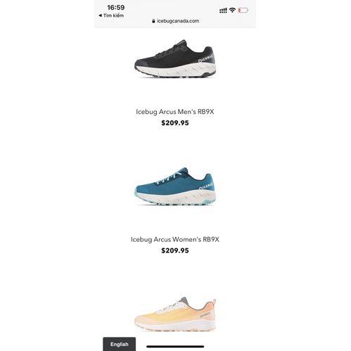 Giày leo núi chạy Trail Running Icebug chính hãng size 38/39