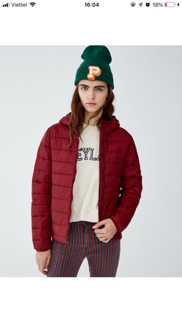 Áo phao mỏng Pull and Bear chính hãng