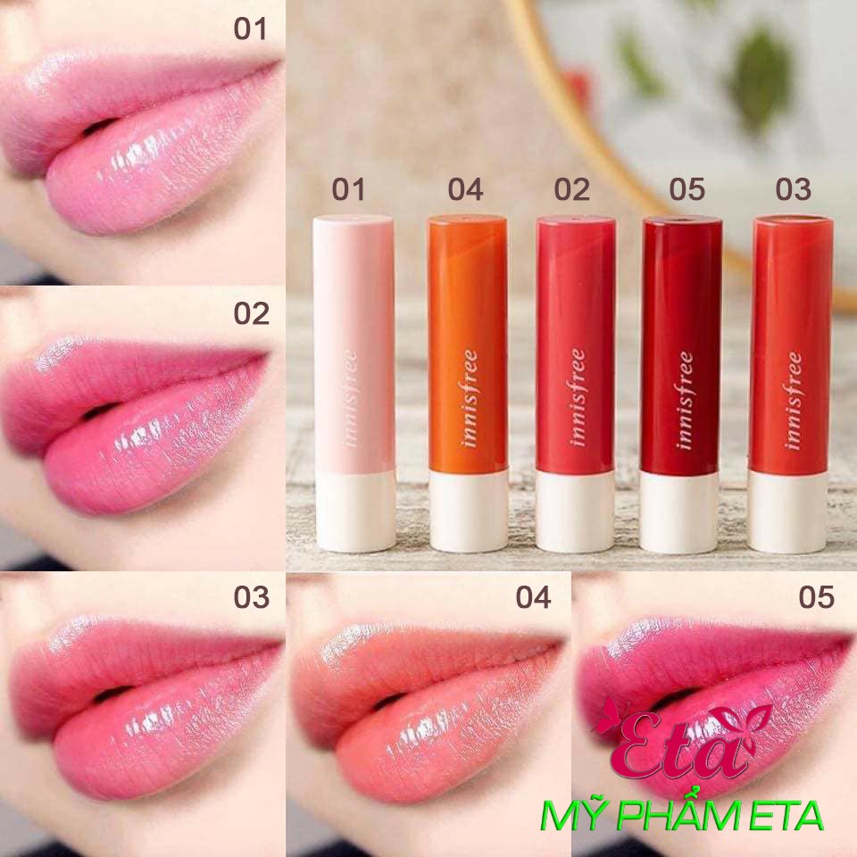 Son dưỡng môi có màu INNISFREE GLOW TINT LIP BALM Hàn Quốc dưỡng mềm, hồng môi 3.5g