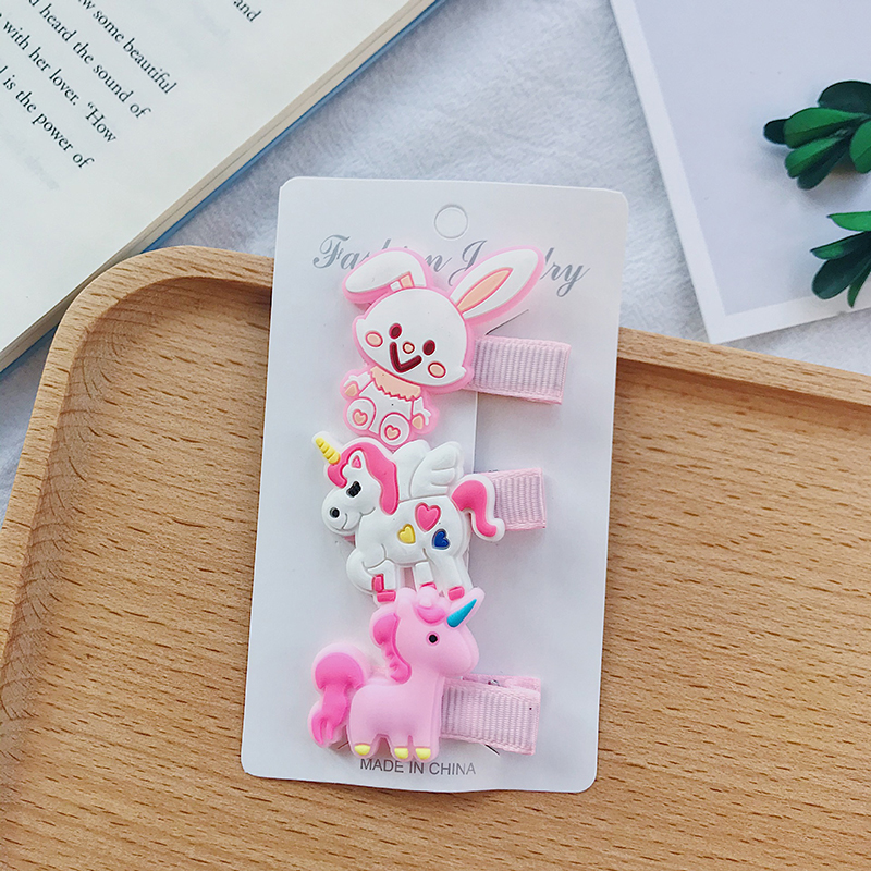 Set 3 Kẹp Tóc Hoạt Hình Đáng Yêu Cho Bé