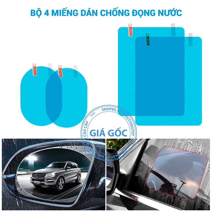 Miếng dán kính chống nước ô tô dán cửa kính sườn và gương xe hơi