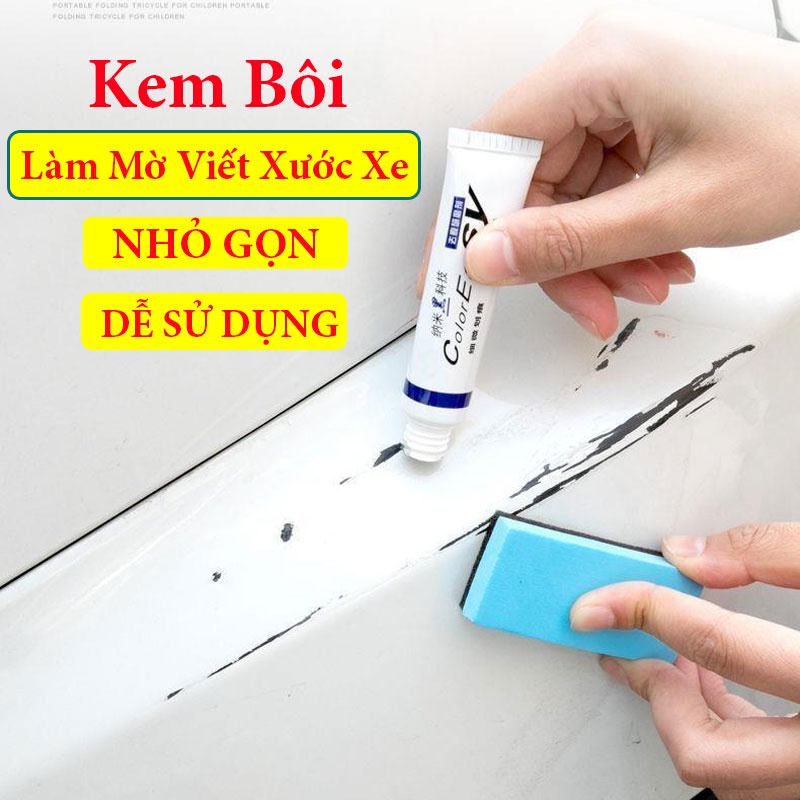 Kem Làm Mờ Vết Xước Xe Ô Tô,Xe Máy - Tặng Kèm Miếng Bọt Biển Đánh Bóng Xe