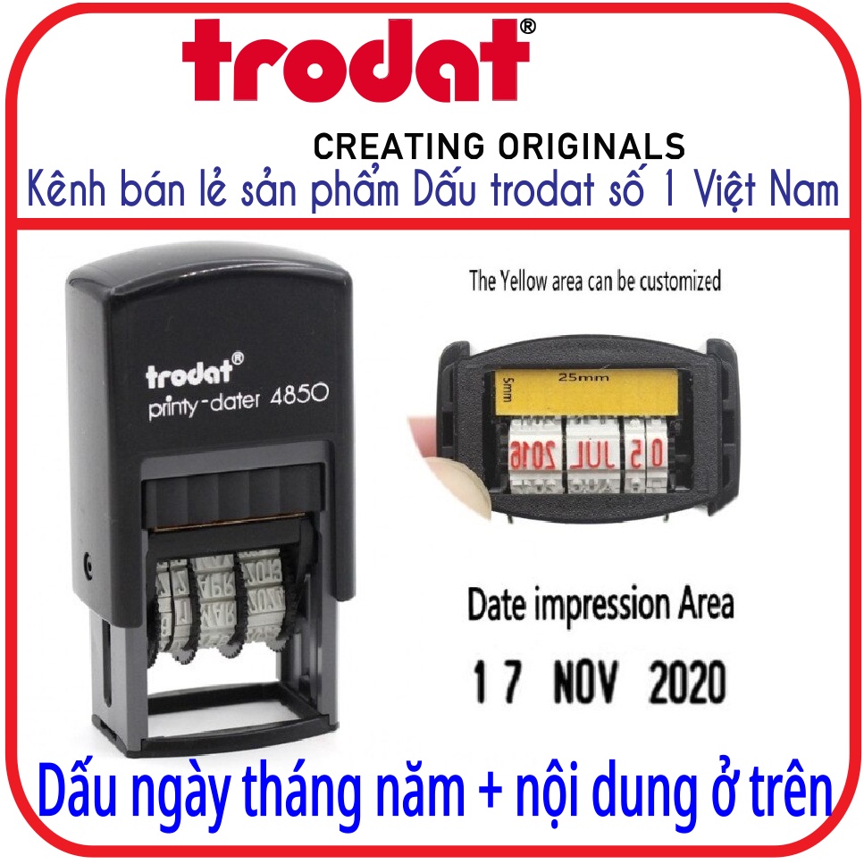 Dấu ngày tháng năm + nội dung phía trên