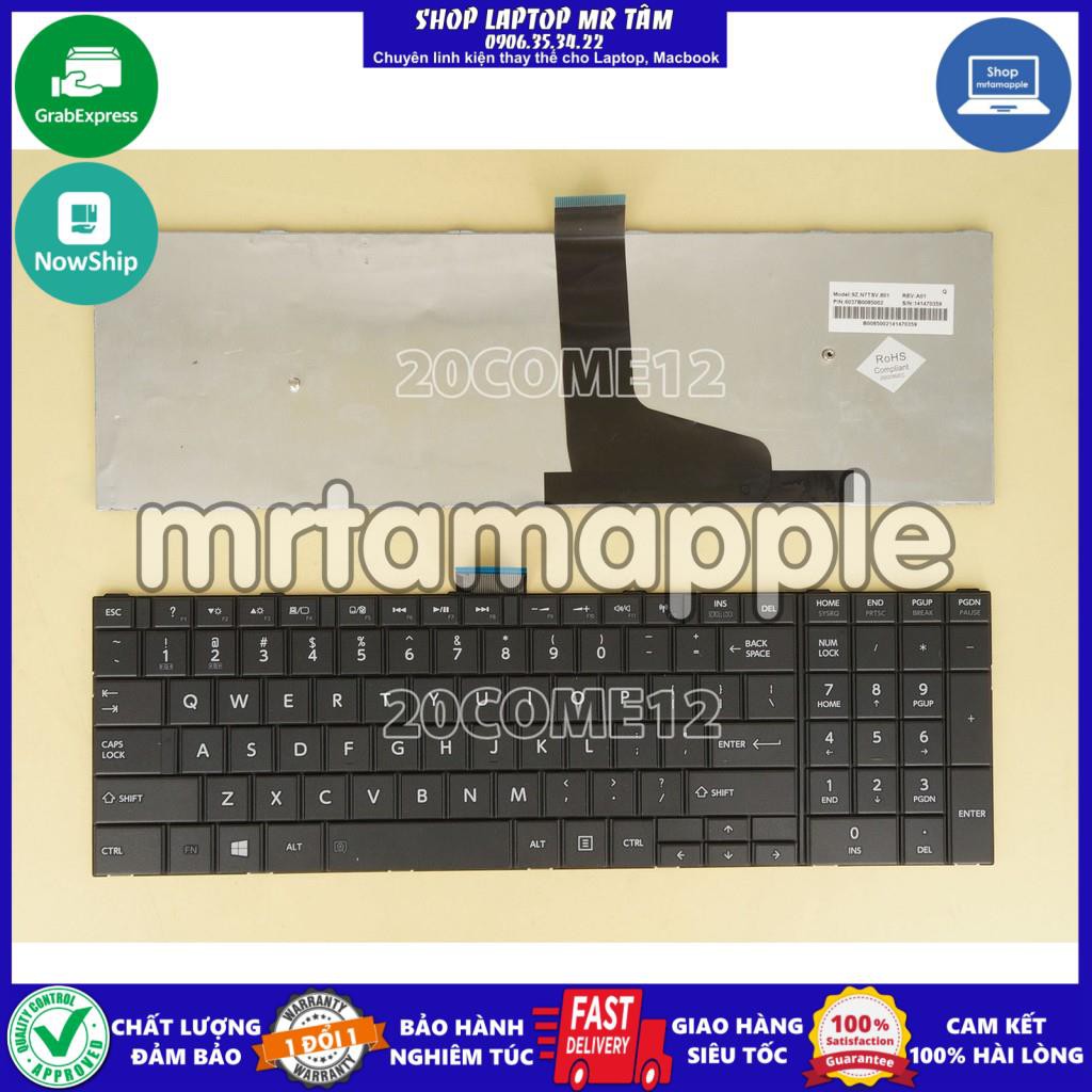 (KEYBOARD) BÀN PHÍM LAPTOP TOSHIBA C50-A dùng cho C50-A, C55-A, C55D-A (Chân vít ngang nhau)