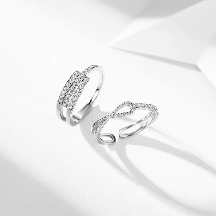 Nhẫn nữ 925 free size 3 thanh bạc xinh xắn Dế Bạc - N6063