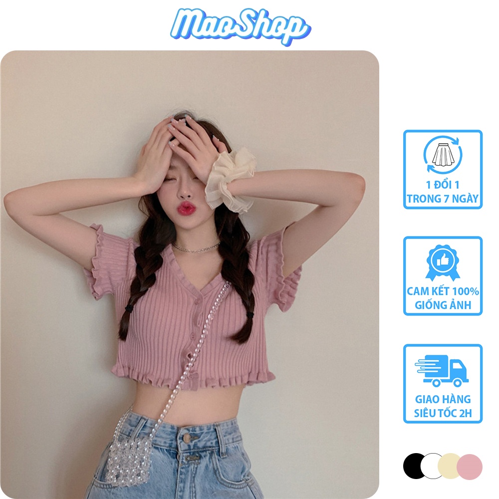 Áo croptop body ngắn tay len tăm dày dặn phong cách ulzzang Hàn Quốc C58 - Maoshop