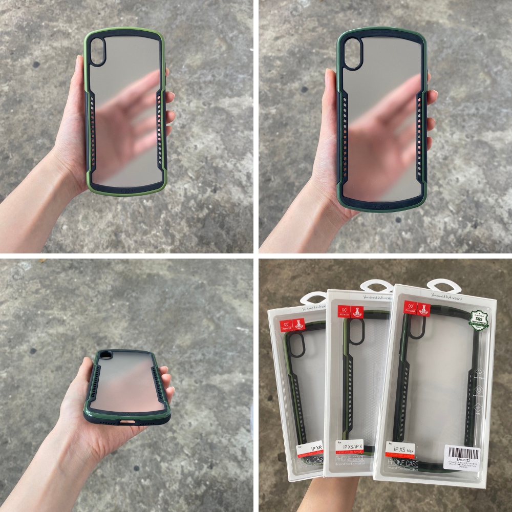 Ốp lưng XUNDD iPhone XR/ X/ XS/ XS Max  - Chống shock, Mặt lưng trong, Cạnh màu - Đen