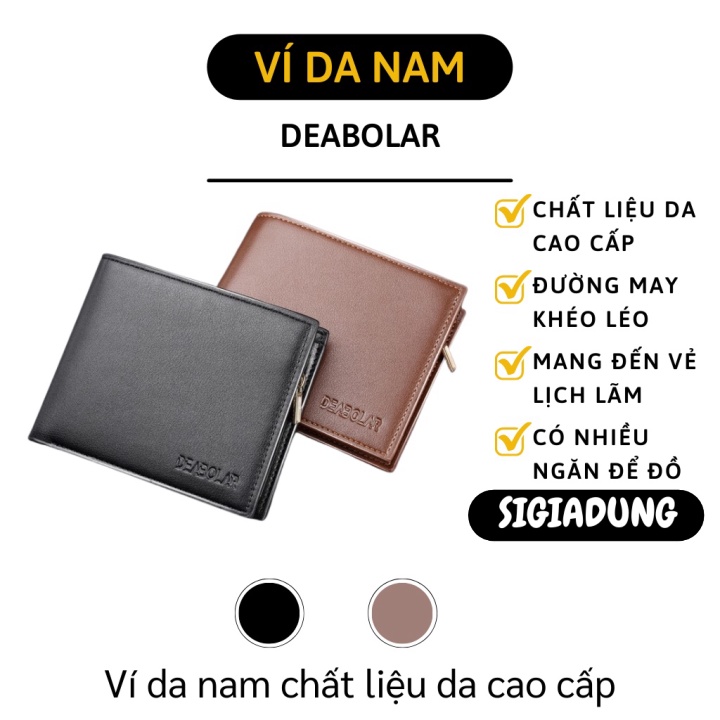 [SGD] Ví Nam - Bóp Da Nam DeaBolar Nhiều Ngăn Đựng Tiền Và Thẻ Nhỏ Gọn, Lịch Lãm 8381