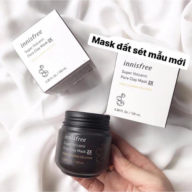 Mặt nạ đất sét tro núi lửa Innisfree Jeju Volcanic pore clay mask 2X (mask sét innisfree) - Chính hãng