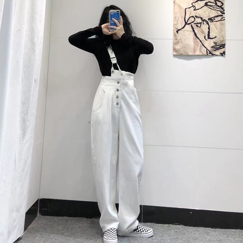 Jumpsuit Lưng Cao Thiết Kế Lệch Tà Độc Đáo Thời Trang Xuân Hè Cá Tính