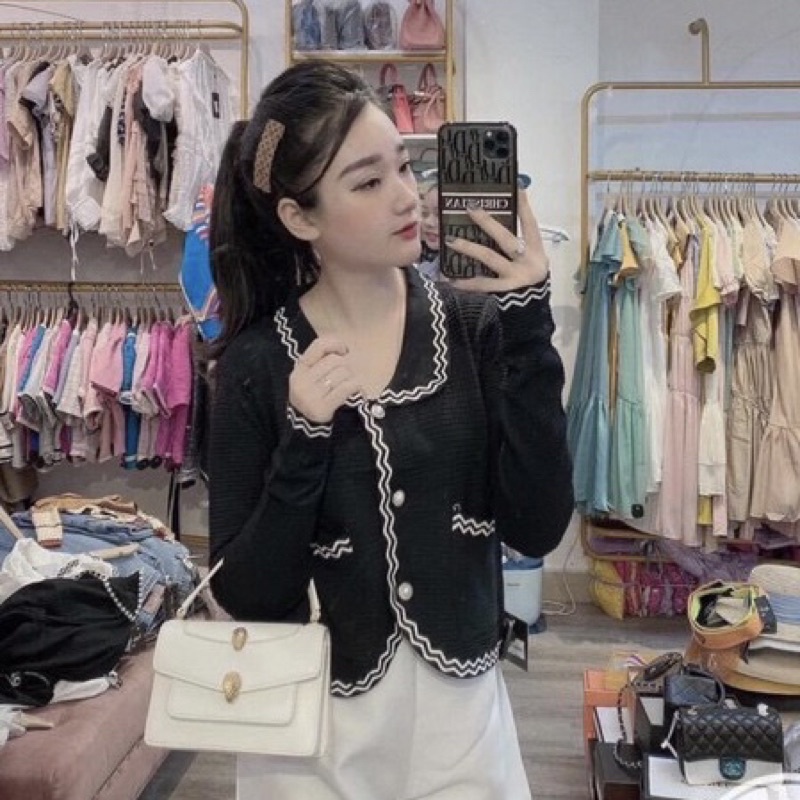 Cardigan len dài tay minashouse