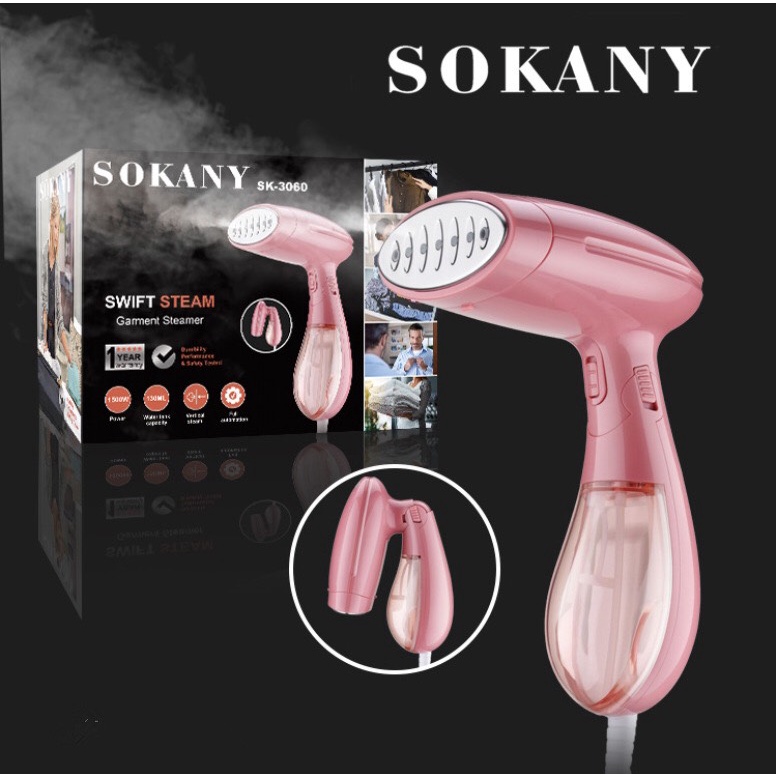 Bàn Là Hơi Nước Cầm Tay SOKANY Công Suất 1500W, Bàn Ủi Hơi Nước SONAKY Mẫu SK-3060