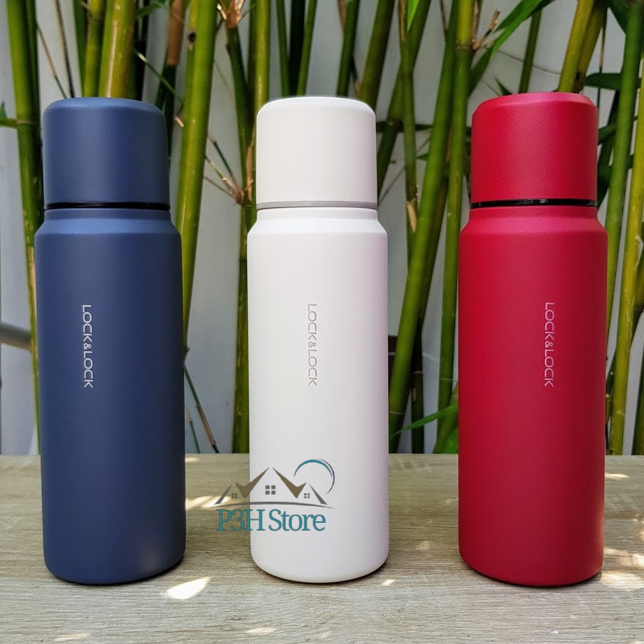 Bình giữ nhiệt Lock&Lock 500ml Heartwarming mở bằng 1 thao tác , có nắp rót LHC1473