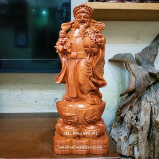 Tượng thần tài gỗ hương cao 50 cm - chất lượng tuyệt đối